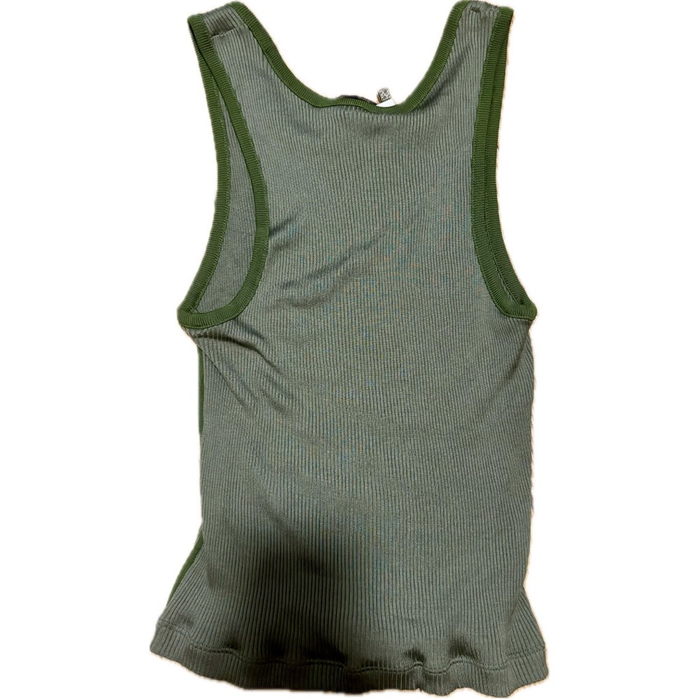 SOLD NWT LOEWE Anagram Tank Top Ribbed Military Green Size Large 100% silk $690 - Picture 8 of 10